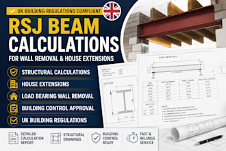 prepare structural rsj beam calculations for wall removal and house extension