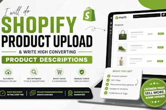 be your shopify product description writer, shopify product upload, seo title