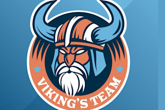 design eye catchy powerful viking helmet logo
