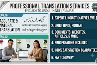 translate english to urdu, hindi, and punjabi accurately