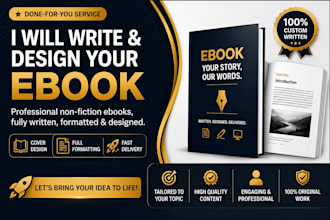 ghostwrite and design a professional ebook or ebook cover