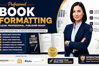 format your book for kindle, KDP paperback, hardcover and epub