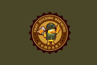design modern ducking brewing company logo