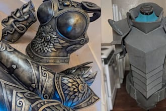 model 3d wearable anime armor, cosplay helmets, and props for 3d printing