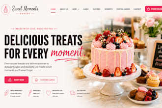 design wix bakery website, pastry shop website, dessert shop website
