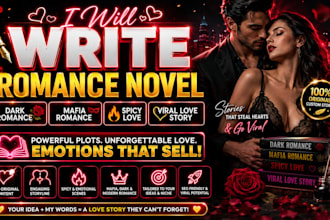 write romance novel dark romance or viral love story mafia romance spicy love
