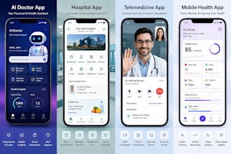 create ai doctor app, hospital  app, telemedicine app, mobile health app