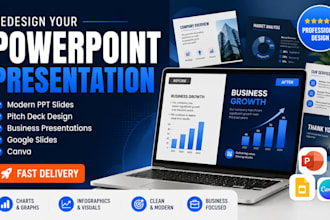 redesign powerpoint presentation into modern professional ppt slides
