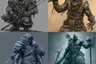 create dnd character design, concept art and illustration