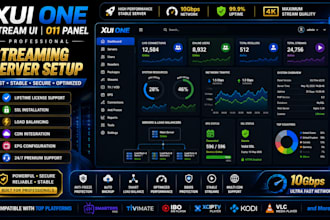 setup best and stable streaming server, xtream ui, xui, o11 panel with lifetime