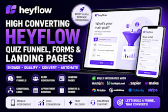 create high converting heyflow quiz funnel lead generation form and landing page