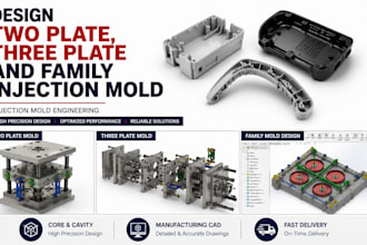 design two plate three plate and family injection mold