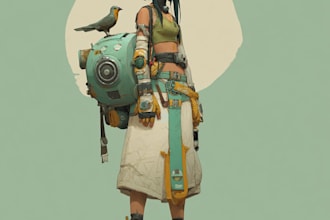 draw concept sheet, art or illustration of your character