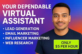 be your virtual or personal assistant for admin, research and project management
