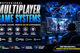 develop multiplayer game systems, networking, matchmaking and lobby