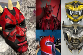 3d print and paint 3d mask halloween mask 3d helmet stl anime mask for shipping