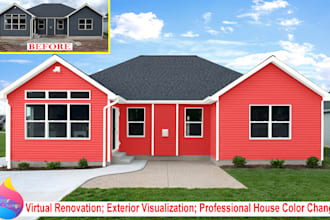 change house color and do exterior visualization