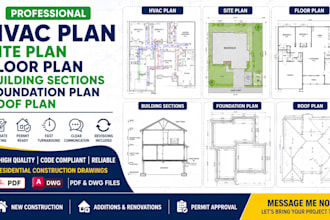 havc plan, site plan, garage conversion, house plan, permit drawing mi,USA