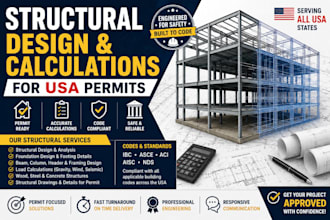 provide structural design and calculations for USA permits