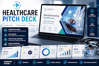 healthcare startup pitch deck, medical investor presentation, powerpoint