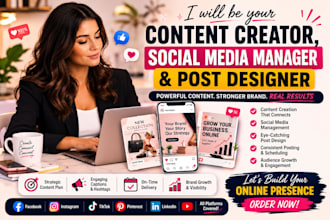 be your social media manager content creator social media post designer