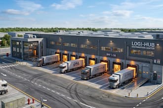 design 3d warehouse, factory and industrial building renders