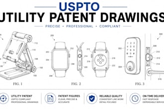 create uspto utility patent drawings with precise patent figures