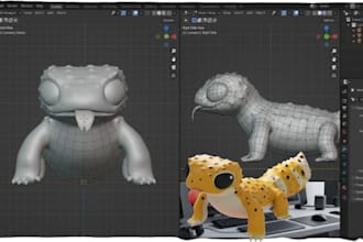 create custom 3d articulated model, flexi toy, action figure stl for 3d printing
