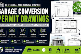 create garage conversion permit drawings for city approval