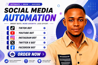 create social media bot, youtube bot, instagram bot, tiktok bot, twitter x bot
