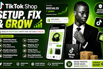 tiktok shop setup, fix tik tok shop dropshipping shopify marketing tiktok ads