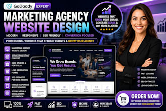 design godaddy marketing agency website or digital agency website