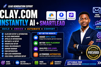 setup clay com instantly ai smartlead cold email lead generation system