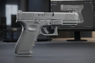 make a model and animation of gun with unit and unreal engine for game