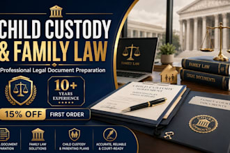 prepare child custody agreement, parenting plan, family law, legal documents