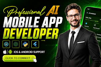 do ai mobile app, ai chatbot, ai website, ai sass  flutter react native app
