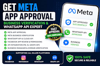 get meta app approval, business verification and whatsapp API