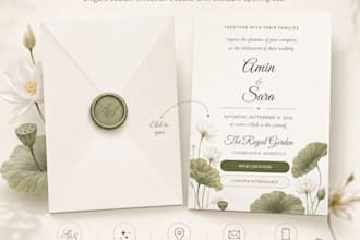 create an elegant interactive wedding invitation