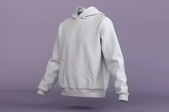 create 3d fashion design, clothing, garment, hoodie, dress, and 3d animation