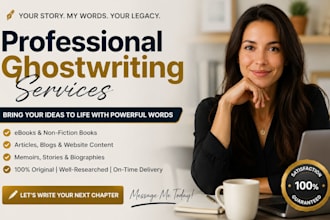 be your ebook writer ghost book writer fiction and non fiction book ghostwriter