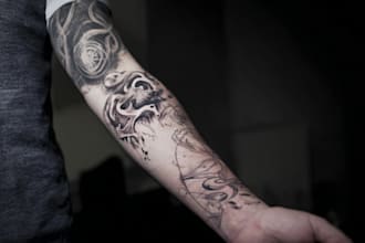 esign a custom japanese style tattoo illustration