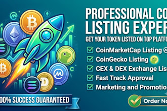 list your token, coin into coinmarketcap, coingecko, cex, trust wallet