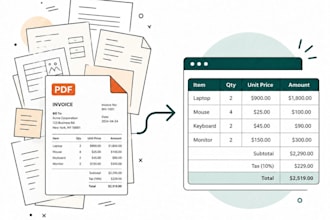 extract, clean and organize your data into excel or json