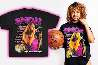 design a crazy vintage bootleg rap and streetwear t shirt