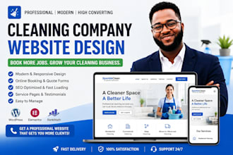 booking form and local seodesign cleaning company wordpress website with