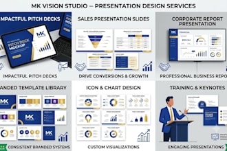 create a modern business presentation and pitch deck