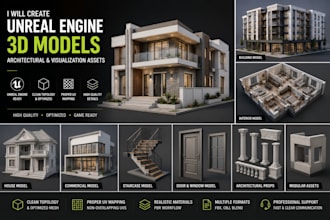 create unreal engine 3d architectural models and visualization assets