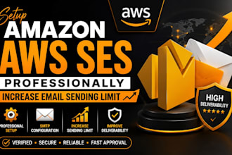 setup amazon AWS ses professionally and increase email sending limit