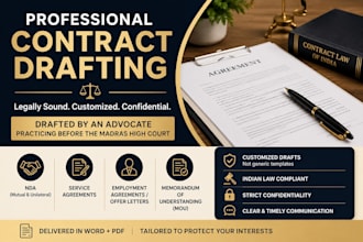 draft nda, service agreement, employment agreement, or mou