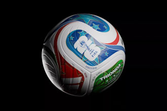 create realistic 3d soccer ball, football, sports ball model and product render